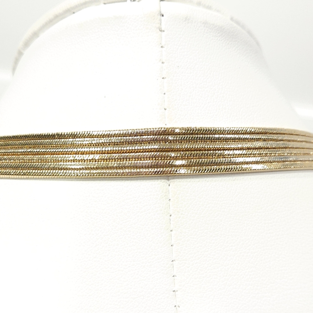 Givenchy Vintage Necklace Multi Chain Logo Belt Buckle Accent Gold Tone 35" Long - Picture 11 of 16